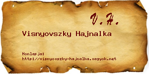 Visnyovszky Hajnalka névjegykártya